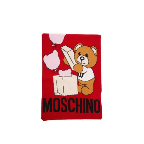 Moschino , Teddy Scarf - Array - Large ,Red female, Sizes: ONE