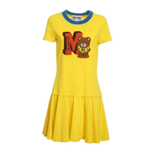 Moschino , Teddy Varsity Dress ,Yellow female, Sizes: