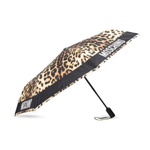 Moschino , Umbrella with logo ,Brown unisex, Sizes: ONE SIZE