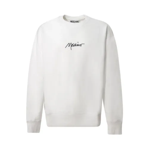 Moschino , White Cotton Crewneck Sweatshirt ,White male, Sizes: