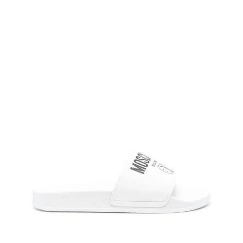 Moschino , White Sandals with Cut-Out Detail ,White male, Sizes: