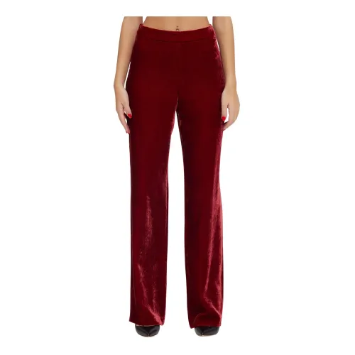 Moschino , Wide Velvet Trousers ,Red female, Sizes: