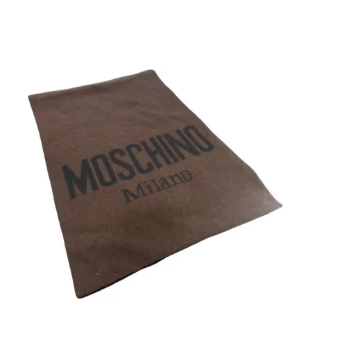 Moschino , Winter Wool Blend Scarf ,Brown male, Sizes: ONE