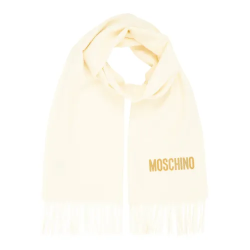 Moschino , Wool Scarf, Stay Warm and Elegant this Winter ,White female, Sizes: ONE