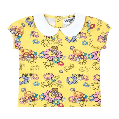 Moschino , Yellow Floral Teddy Bear T-Shirt ,Yellow female, Sizes: