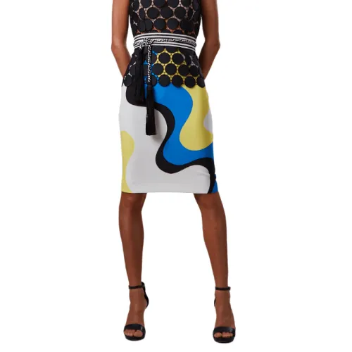 Moskada , Geometric Print Midi Skirt - 46 ,Multicolor female, Sizes:
