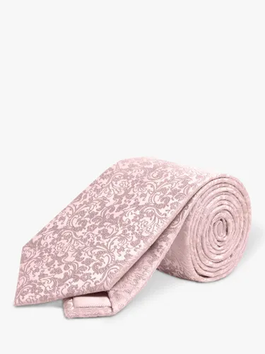 Moss Floral Swirl Silk Tie - Dusty Pink - Male
