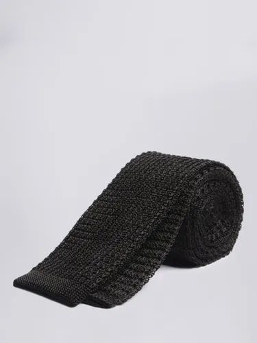 Moss Knitted Silk Tie - Black - Male