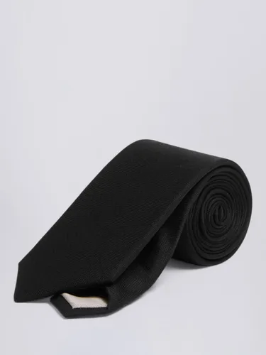 Moss Oxford Silk Tie - Black - Male