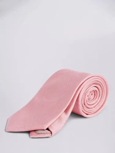 Moss Oxford Silk Tie - Pink - Male