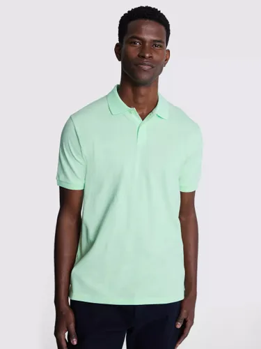 Moss Pique Short Sleeve Polo Shirt - Green - Male