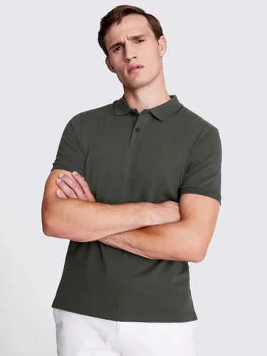 Moss Pique Short Sleeve Polo Shirt - Khaki - Male