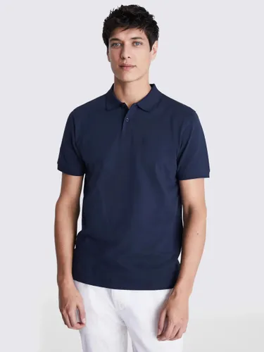 Moss Pique Short Sleeve Polo Shirt - Navy - Male