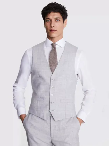 Moss Slim Fit Wool Blend Waistcoat, Light Grey - Light Grey - Male