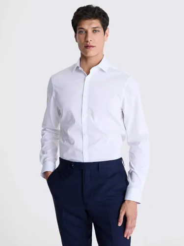 Moss Slim Stretch Shirt - White Contrast - Male