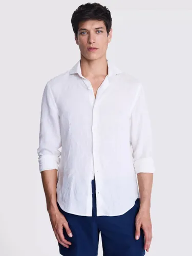 Moss Tailored Fit Linen Shirt, White - White - Male