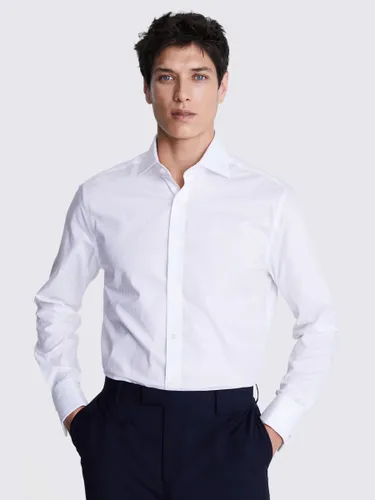 Moss Tailored Fit Self Stripe Shirt, White - White - Male