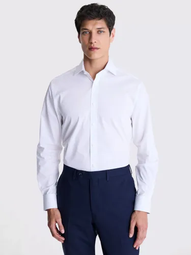 Moss Tailored Fit Stretch Contrast Shirt, White - White - Male