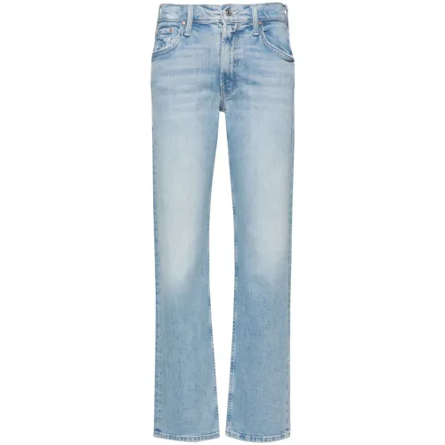Mother , Clear Blue Distressed Slim Cut Jeans ,Blue female, Sizes: