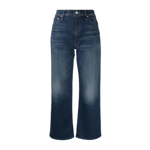 Mother , Dodger Flood Denim Jeans ,Blue female, Sizes: