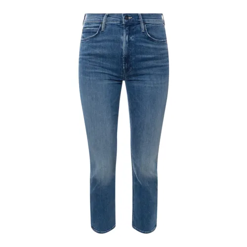 Mother , Stretch Cotton Straight Leg Jeans ,Blue female, Sizes: