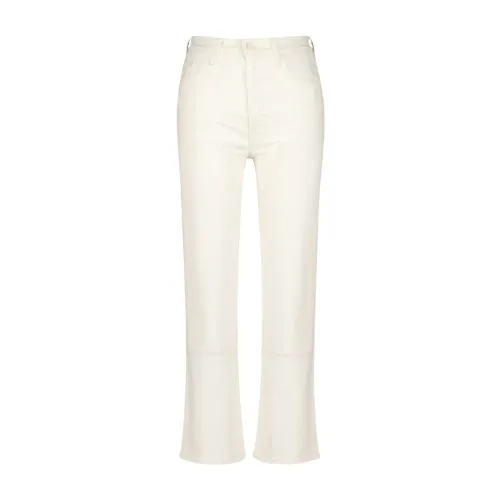 Mother , The Rambler Zip Ankle Cotton Jeans ,White female, Sizes:
