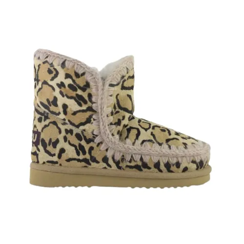 Mou , Handmade Eskimo Leopard Print Boots ,Yellow female, Sizes: