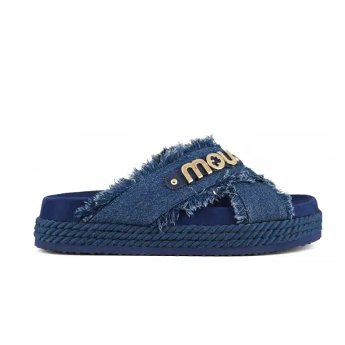 Mou , Mou Sandals Denim ,Blue female, Sizes: