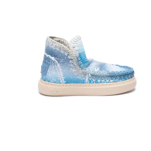 Mou , Sequined Dégradé Sneakers ,Blue female, Sizes: