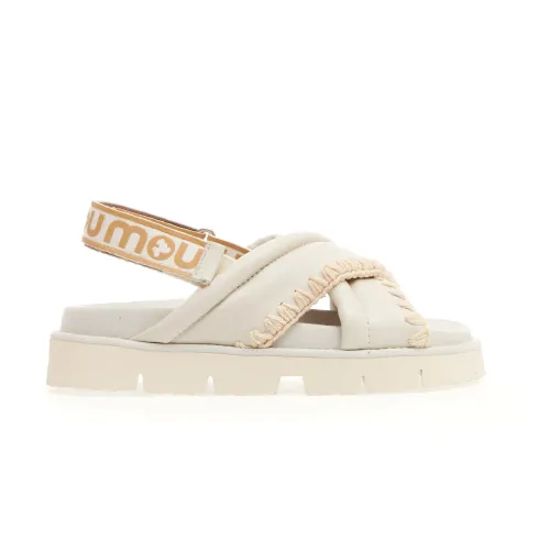 Mou , Women's Shoes Wedges Bianco Ss24 ,Beige female, Sizes: