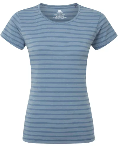 Mountain Equipment Women's Groundup Stripe T Shirt - Bluefin Stripe