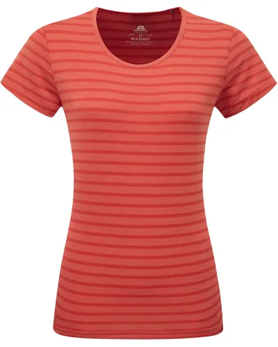 Mountain Equipment Women's Groundup Stripe T Shirt - Rosewood Stripe