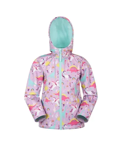 Mountain Warehouse Childrens Unisex Childrens/Kids Exodus Unicorn Wind Resistant Soft Shell Jacket (Pink/Blue)