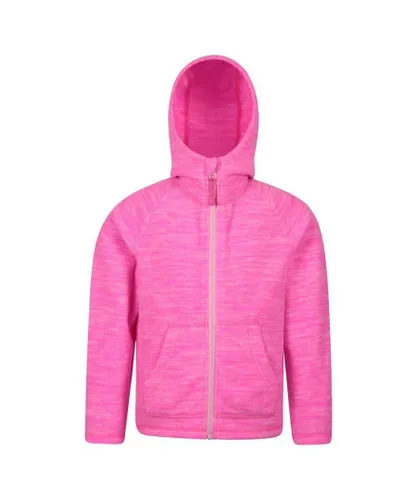 Mountain Warehouse Girls Childrens/Kids Snowdonia Microfleece Full Zip Hoodie (Bright Pink)