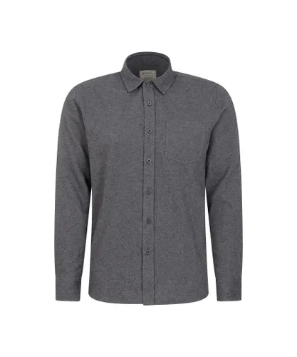 Mountain Warehouse Mens Bamford Melange Shirt (Grey) Cotton