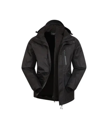 Mountain Warehouse Mens Bracken Extreme 3 in 1 Waterproof Jacket (Black)