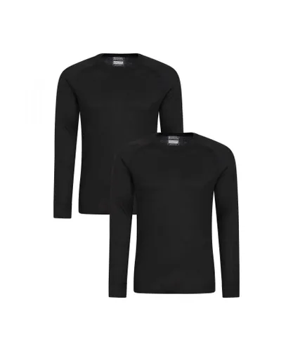 Mountain Warehouse Mens Talus Base Layer Top (Pack of 2) (Black)