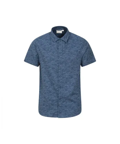 Mountain Warehouse Mens Wave Short-Sleeved Shirt (Navy) Cotton