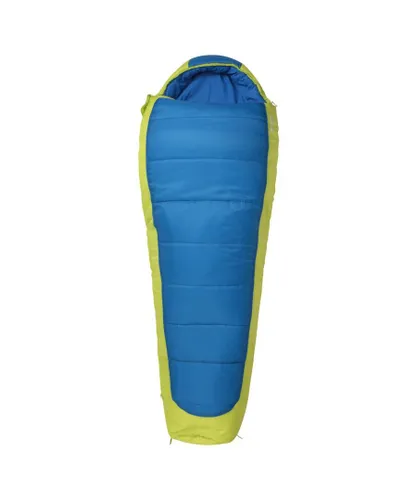 Mountain Warehouse Unisex Adult Microlite 1400 Right Zip Winter Mummy Sleeping Bag (Blue/Green) - One Size