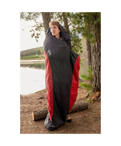 Mountain Warehouse Unisex Lightweight Winter Mummy Sleeping Bag (Red/Black) - One Size