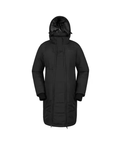 Mountain Warehouse Womens/Ladies Amethyst Long Maternity Padded Jacket (Black)