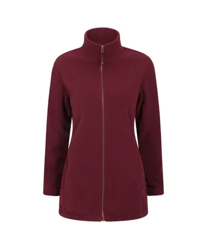 Mountain Warehouse Womens/Ladies Birch Longline Fleece Jacket (Burgundy)