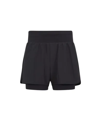Mountain Warehouse Womens/Ladies Double Layered Running Shorts (Black)