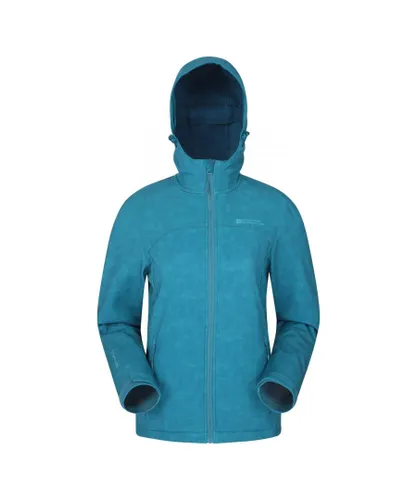 Mountain Warehouse Womens/Ladies Exodus Printed Water Resistant Soft Shell Jacket (Teal)