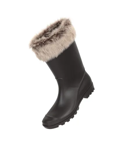Mountain Warehouse Womens/Ladies Faux Fur Lined Wellington Boots (Beige)