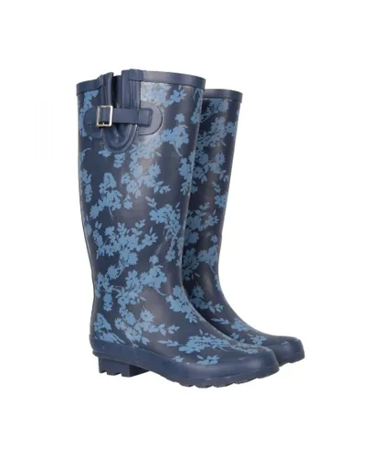 Mountain Warehouse Womens/Ladies Floral Tall Wellington Boots (Navy)