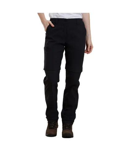 Mountain Warehouse Womens/Ladies Hiker Stretch Zip-Off Trousers (Black)