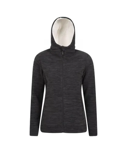 Mountain Warehouse Womens/Ladies Snowdonia Fleece Full Zip Hoodie (Black)