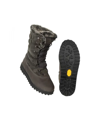 Mountain Warehouse Womens/Ladies Vostok Leather Snow Boots (Grey)