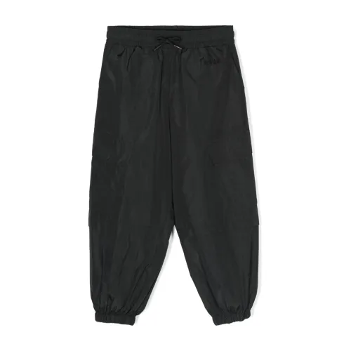 Msgm , Black Cargo Pocket Trousers ,Black female, Sizes: